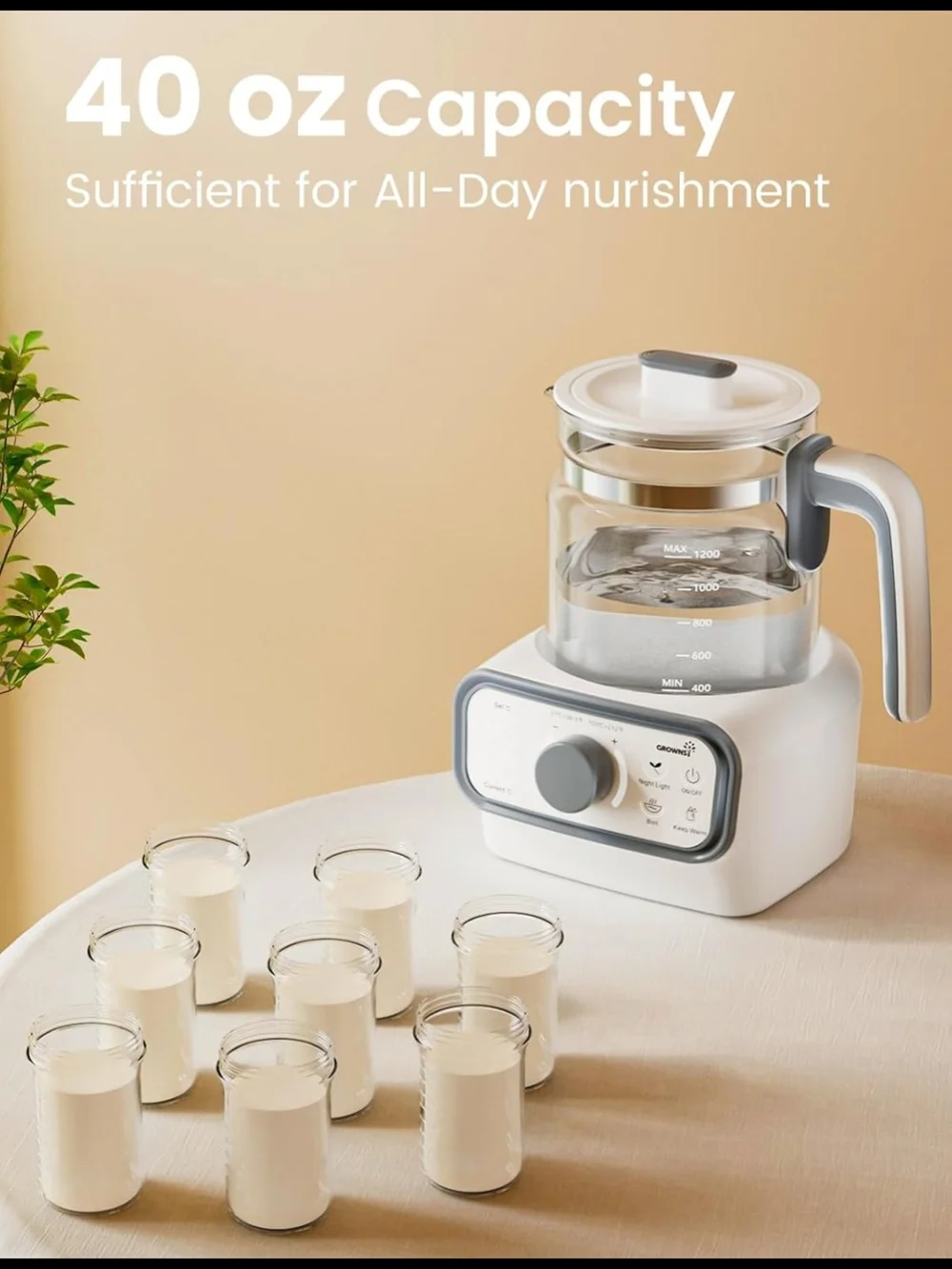 Baby Instant Warmer & Glass Water Boiler with LCD Display and Timer   NIB
